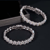 GL Iced Out 925 Silver VVS Marquise Moissanite Bracelet Tennis Chain